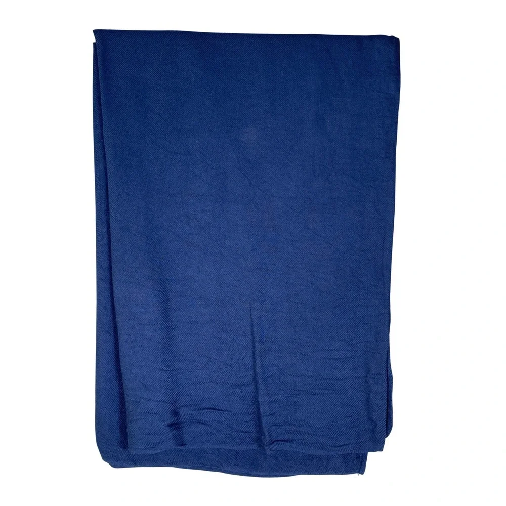 Brookstone Throw Blanket Unisex OS Navy Blue Excellent Handmade Viscose Woven